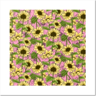 Sunflowers Pattern Posters and Art